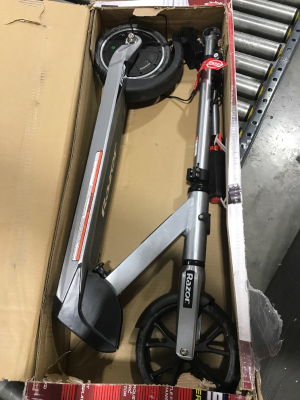 Photo 2 of Razor E Prime Adult Electric Scooter - Up to 15 mph, 8" Airless Flat-free Tires, Rear Wheel Drive, 250W Brushless Hub Motor, Lightweight Aluminum Frame, Anti-Rattle System, Foldable