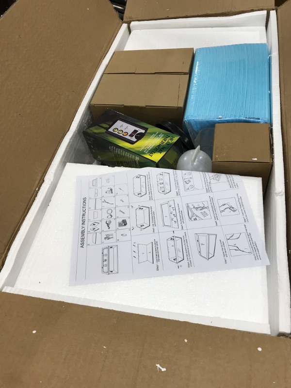 Photo 1 of Essenhome Brooder Box for Small Animals with Thermostat (plug-and-play),Intelligent Chick Brooder Box with 3 Heating Lamp, 1 Temp Controller,Waterproof Brooder Box for Chick/Duck/Quail/Hamster/Lizard