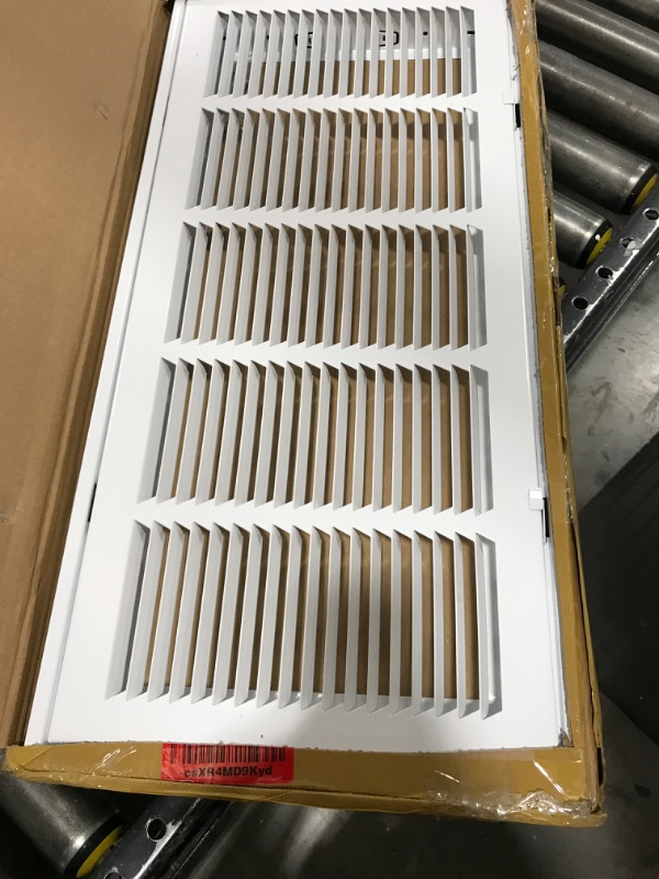 Photo 2 of 30"w X 18"h Steel Return Air Grilles - Sidewall and Ceiling - HVAC Duct Cover - White [Outer Dimensions: 31.75"w X 19.75"h] 30 X 18 White