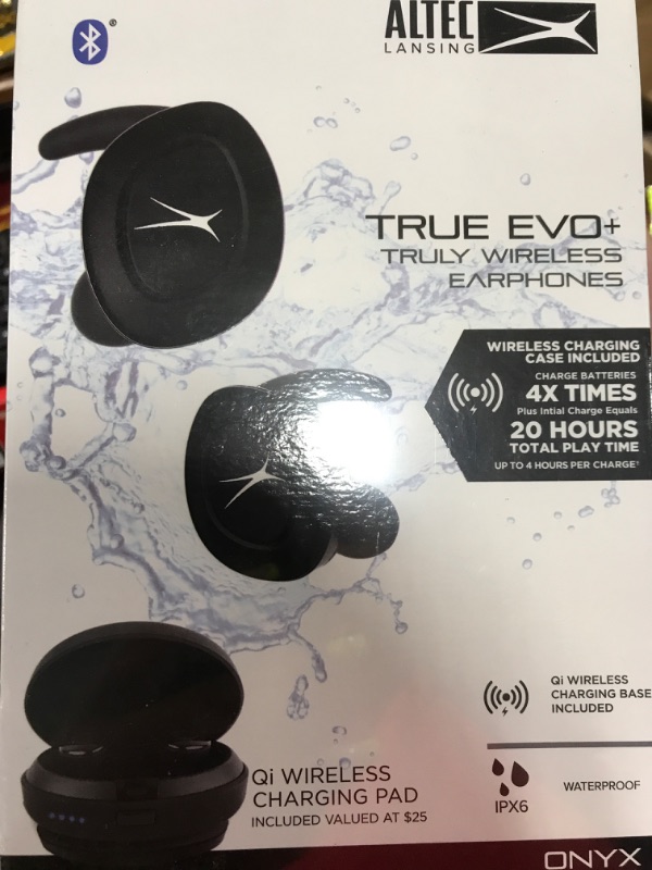 Photo 2 of Altec Lansing True Evo+ Truly Wireless Earphones, 4 Hours of Battery Life, Receive Up to 4 Charges on The Go, Access Siri or Google Voice Assistant via Bluetooth Through Your Smartphone, MZX659-BLK