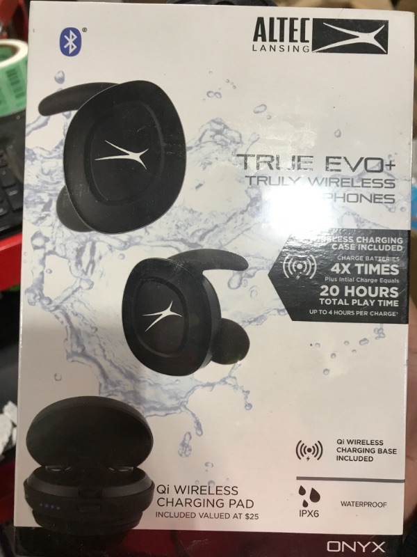 Photo 2 of Altec Lansing True Evo+ Truly Wireless Earphones, 4 Hours of Battery Life, Receive Up to 4 Charges on The Go, Access Siri or Google Voice Assistant via Bluetooth Through Your Smartphone, MZX659-BLK