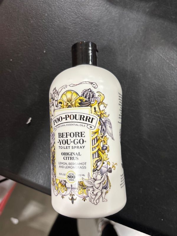 Photo 2 of Poo-Pourri Before-You-Go Toilet Spray, Original Citrus, Refill Bottle 16 Fl Oz - Lemon, Bergamot and Lemongrass 16 Fl Oz (Pack of 1) Toilet Spray