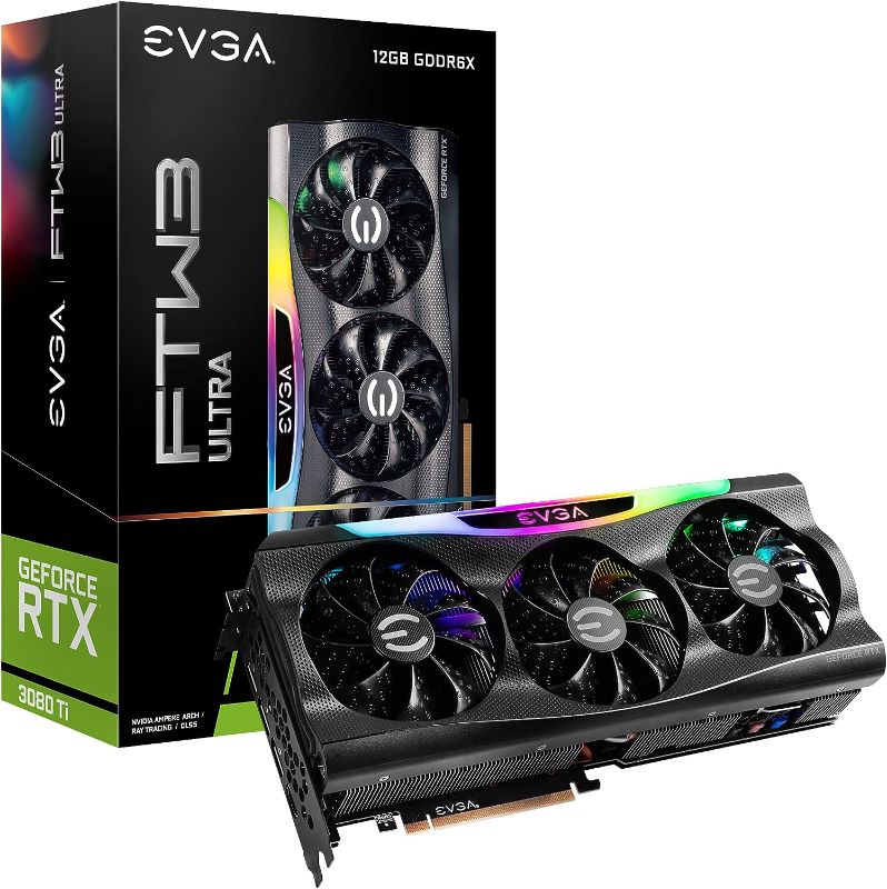 Photo 1 of EVGA GeForce RTX 3080 Ti FTW3 Ultra Gaming, 12G-P5-3967-KR, 12GB GDDR6X, iCX3 Technology, ARGB LED, Metal Backplate
