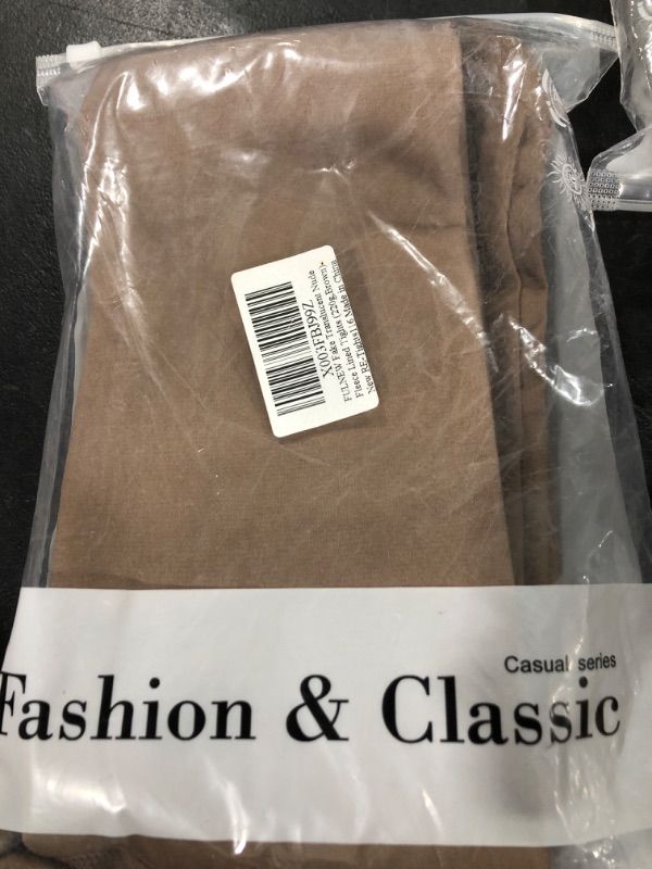 Photo 2 of Fake Translucent Nude Fleece Tights Winter Fleece Lined Sheer Tights Opaque Thermal Pantyhose for Women
