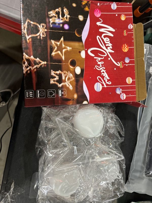 Photo 1 of 3Pcs Christmas Window Lights, Christmas Window Decorations Battery Powered Hanging Christmas Lights Christmas Tree & Jingle Bell & Star Shaped with Suction Cup for Xmas, New Year, Party,Indoor Decor Warm White B