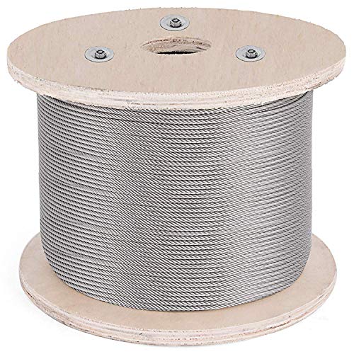 Photo 1 of 1000FT 1/ 8" T316 Stainless Steel Cable 1x19 Steel Wire Rope Cable for Deck Cable Railing Kits DIY