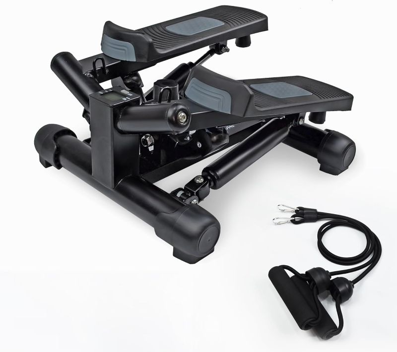 Photo 1 of  Primasole Exercise Stepper with Resistance Bands & Digital Monitor Stair Eexercise, Fitness and Workout at Home Black 300 Loading Capacity 