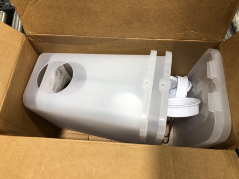 Photo 1 of Automatic Chicken Feeder and Waterer Set Chicken Feed Bucket with 3 Feeders Ports Poultry Waterer Water Cups 2.6 Gal and 16 LB Translucency