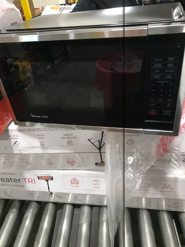 Photo 1 of 0.9 cu. ft. 900-Watt Countertop Microwave in Stainless Steel