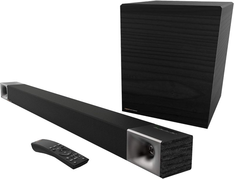 Photo 1 of Klipsch Cinema 600 Sound Bar 3.1 Home Theater System with HDMI-ARC for Easy Set-Up, Black ****DOES NOT TURN ON, PARTS ONLY****
