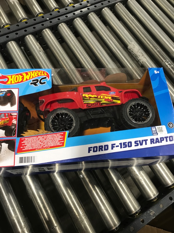 Photo 3 of ?Hot Wheels Remote Control Truck, Red Ford F-150 RC Vehicle With Full-Function Remote Control, Large Wheels & High-Performance Engine, 2.4 GHz With Range of 65 Feet HW FORD TRUCK RC