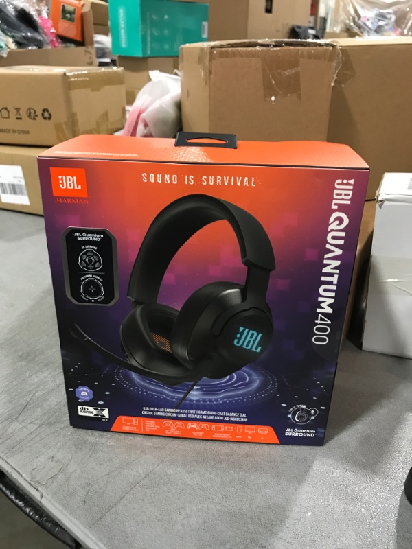 Photo 2 of JBL Quantum 400 USB Wired Over-Ear Gaming Headset (Black)