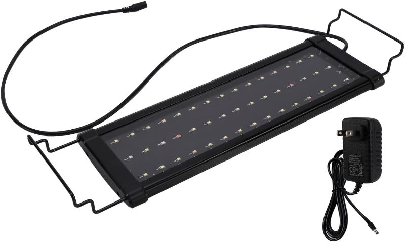 Photo 1 of 15.75 Inch Premium LED Aquarium Light, 3 Modes, 5 Colours, with Plug and 2 Stands for Freshwater Aquariums(Multi Color Fish Tank Light)
