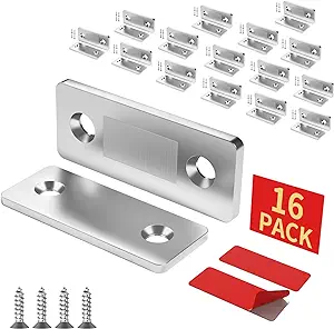 Photo 1 of 16 Pack Cabinet Magnetic Catch Ultra Thin Magnetic Door Catch Adhesive Drawer Magnet Catch for Kitchen Door Closet Drawer Magnetic Cabinet Latch 