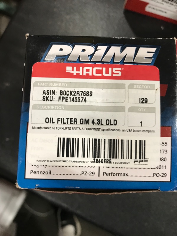 Photo 1 of Forklift OIL FILTER GM4.3L OLD ASG72 Hacus Aftermarket - New