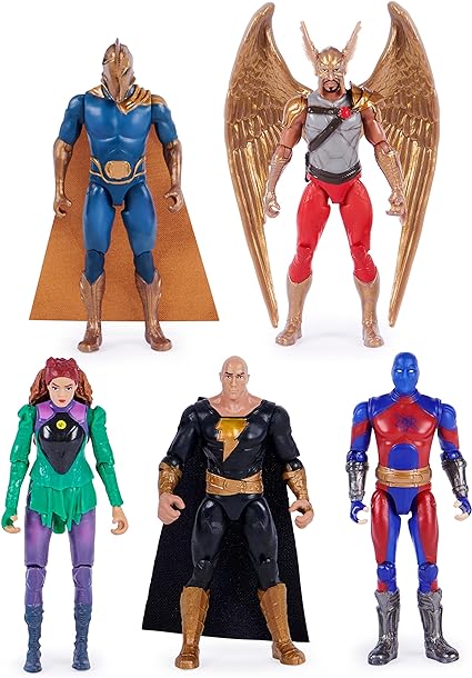 Photo 1 of DC Comics, Black Adam and Justice Society Set, 4-inch Black Adam Toy Figures and Throne Hawkman, Dr. Fate, Atom Smasher, Cyclone Kids Toys for Boys and Girls Ages 3 and Up (Amazon Exclusive)
