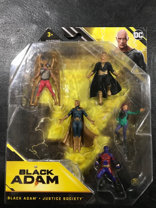 Photo 2 of DC Comics, Black Adam and Justice Society Set, 4-inch Black Adam Toy Figures and Throne Hawkman, Dr. Fate, Atom Smasher, Cyclone Kids Toys for Boys and Girls Ages 3 and Up (Amazon Exclusive)
