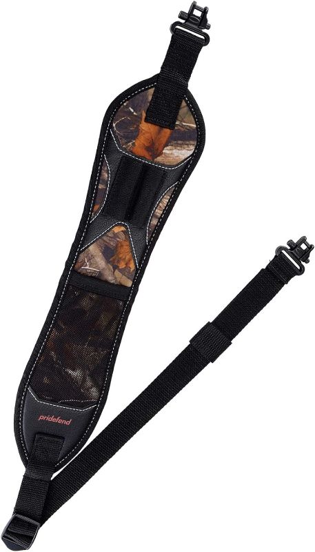 Photo 1 of Pridefend Two Point Gun Sling with Steel Swivel,12 Gauge Shotgun Sling with 2 Shell Holders All Metal Hardware Rifle Sling Gun Strap for Hunting 