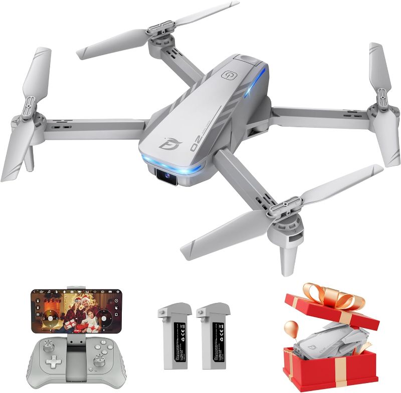 Photo 1 of Drone with 1080P UHD Camera for Adults Beginners, Ficinto FPV RC Quadcopter with 3D Flip, Gravity Sensor, Gesture Control, Altitude Hold, One Key Start, Headless Mode, Auto Hover, 2 Batteries(30Mins)