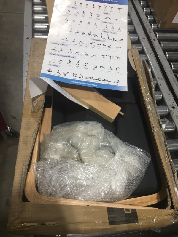 Photo 1 of Youki Sports Yoga Headstand Bench, Multifunctional Yoga Inversion Stool, Wood Frame and PU Pads, Upside Down Chair for Balance Training Core Strength Dark Night Black