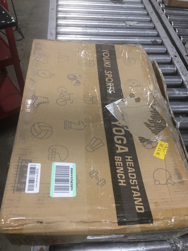 Photo 1 of Youki Sports Yoga Headstand Bench, Multifunctional Yoga Inversion Stool, Wood Frame and PU Pads, Upside Down Chair for Balance Training Core Strength Dark Night Black