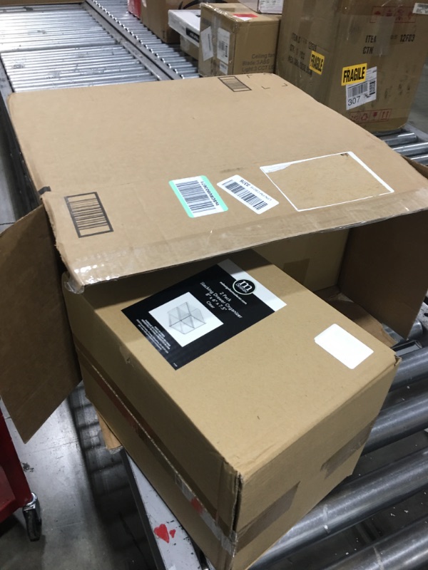 Photo 1 of mDesign Stackable Storage Containers Box with 2 Pull-Out Drawers - Stacking Plastic Drawer Bins for Master or Guest Bathroom, Linen Closet, Vanity, or Makeup Table - Lumiere Collection - 4 Pack, Clear 4 8 x 6 x 7.5