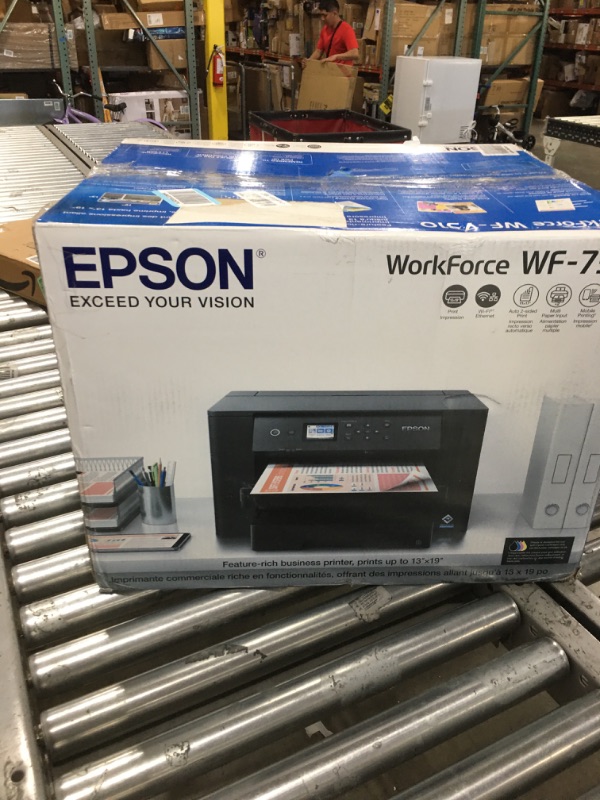 Photo 4 of Epson Workforce Pro WF-7310 Wireless Wide-Format Printer with Print up to 13" x 19", Auto 2-Sided Printing up to 11" x 17", 500-sheet Capacity, 2.4" Color Display, Smart Panel App WF-7310 DUAL TRAY (500 sheets)/PRINT