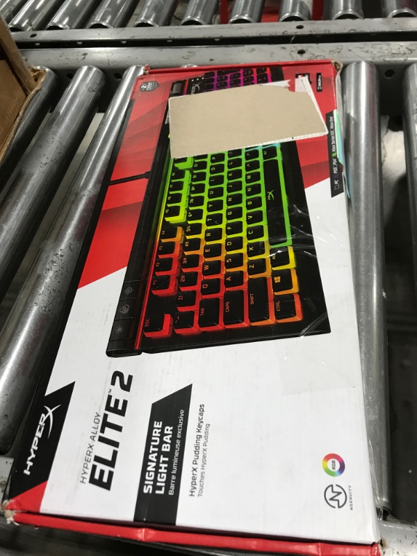 Photo 3 of HyperX Alloy Elite 2 – Mechanical Gaming Keyboard, Software-Controlled Light & Macro Customization, ABS Pudding Keycaps, Media Controls, RGB LED Backlit, Linear Switch, HyperX Red,Black
