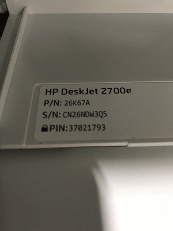 Photo 2 of HP DeskJet 2755e Wireless Color All-in-One Printer with bonus 6 months Instant Ink (26K67A), white