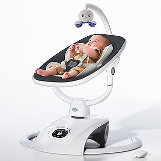 Photo 1 of 4moms MamaRoo Multi-Motion Baby Swing, Bluetooth Baby Swing with 5 Unique Motions, Grey