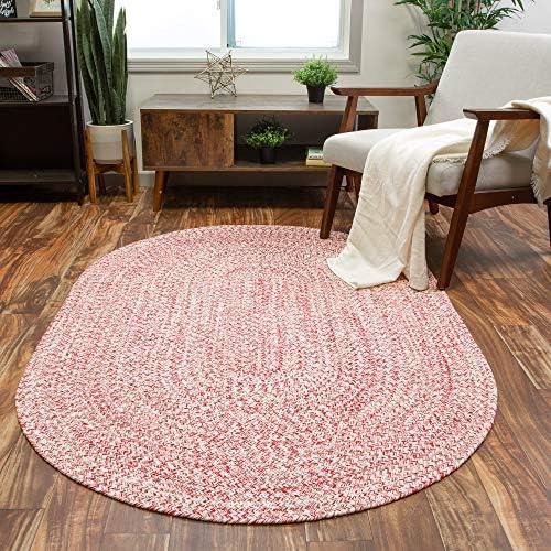 Photo 1 of STOCK PHOTO FOR REFERENCE - SUPER AREA RUG RUSTICA COLLECTION 6X9 OVAL RED/WHITE