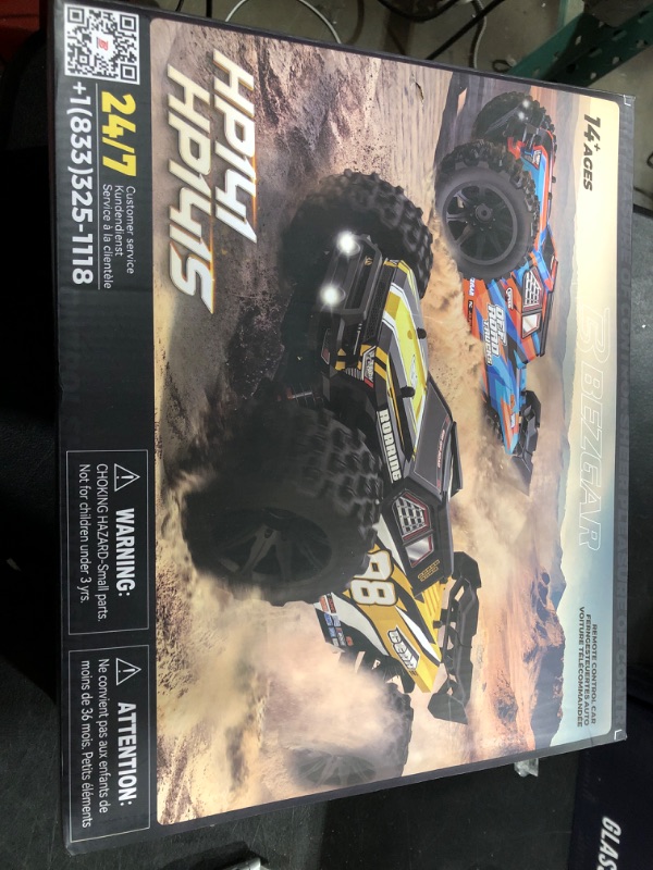 Photo 2 of BEZGAR HP141S Fast RC Cars 50MPH - 1:14 Scale Remote Control Cars for Adults, RC Trucks 4x4 Offroad Waterproof, RC Monster Trucks, Hobby Off Road RC Electric Car, Brushless RC Cars for Adults Yellow