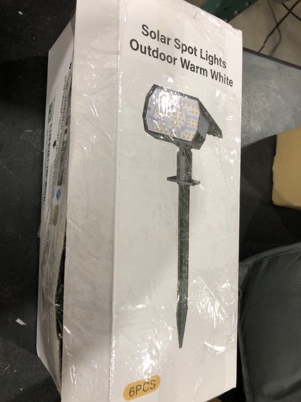 Photo 1 of NYMPHY Solar Lights Outdoor Waterproof IP68, 56 LED 3 Lighting Modes Solar Powered Garden Yard Spot Solar Lights for Christmas Outside Landscape- 6 Pack (Warm White) Warm White 6 Pack