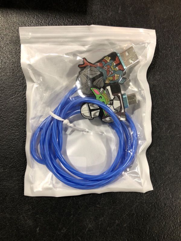 Photo 1 of JOCRI Baby Yoda Glow-in-The-Dark USB-C Charger: 3ft Extended Cord with Durable Design, Ultra-Fast Charging Compatible for Android, Galaxy, and Note Series STARS