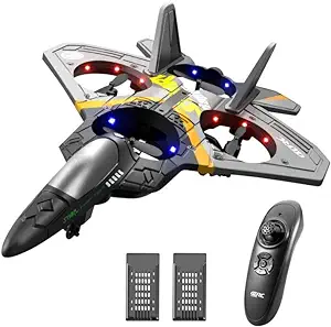 Photo 1 of 4DRC V17 Remote Control Plane 2.4Ghz Foam RC Airplanes Helicopter Quadcopter for Adults Kids,Spinning Drone,Gravity Sensing,Stunt Roll,Cool Light,2 Battery,Gifts for Kids Boys,
