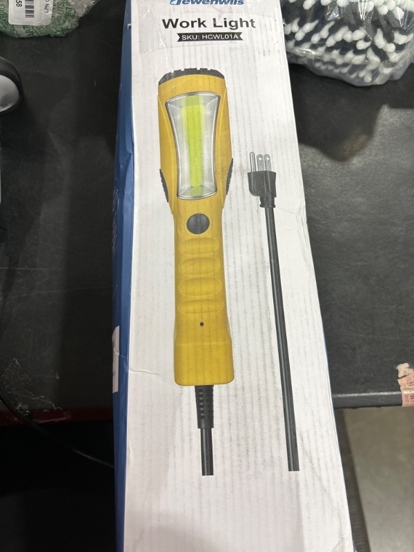 Photo 1 of DEWENWILS LED Work Light, Underhood Work Light (15 feet), 1200LM, Trouble Light with Cord, Strong Magnet, Swivel Hook, Handheld Corded Work Light for Garage, Workshop, Car Repair Scene, ETL Listed