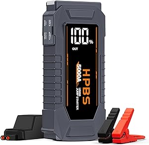 Photo 1 of Car Jump Starter - 5000A Peak Jump Starter Battery Pack for Up to All Gas and 10.0 L Diesel Engines, 12V Portable Battery Jump Starter with 3.0" LCD Display
