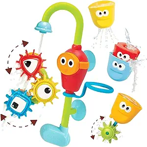 Photo 1 of Yookidoo Bay Bath Toddler Toys (Ages 1-3) - 3 Stackable Cups, Spinning Gears, Hose & Spout for Water Play - Mold Free - Suction Cups Attach to Any Bath Tub or Shower - Spin N Sort Spout Pro
