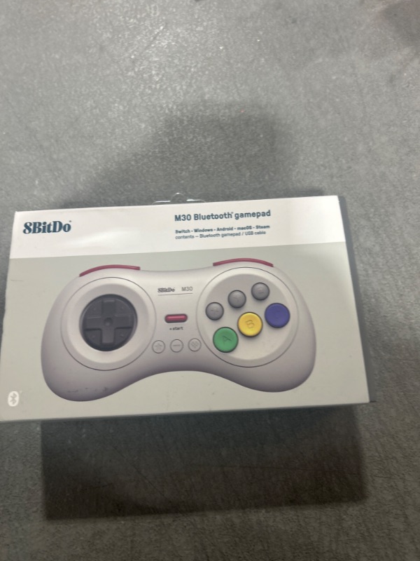 Photo 2 of 8Bitdo M30 Bluetooth Controller for Switch, Windows and Android, 6-Button Layout for SEGA’s Classic Games (White) 
