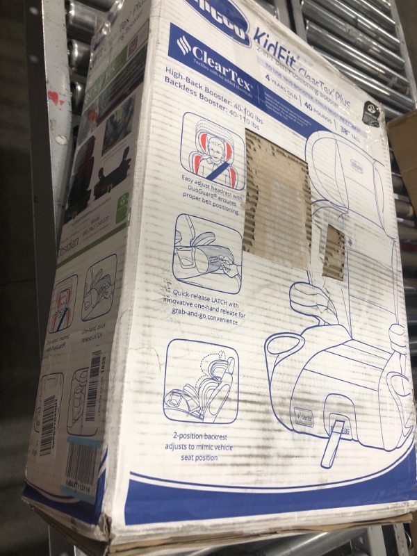 Photo 1 of Chicco KidFit ClearTex Plus 2-in-1 Belt-Positioning Booster Car Seat, Backless and High Back Booster Seat, for Children Aged 4 Years and up and 40-100 lbs. | Obsidian/Black KidFit Plus with ClearTex® No Chemicals Obsidian