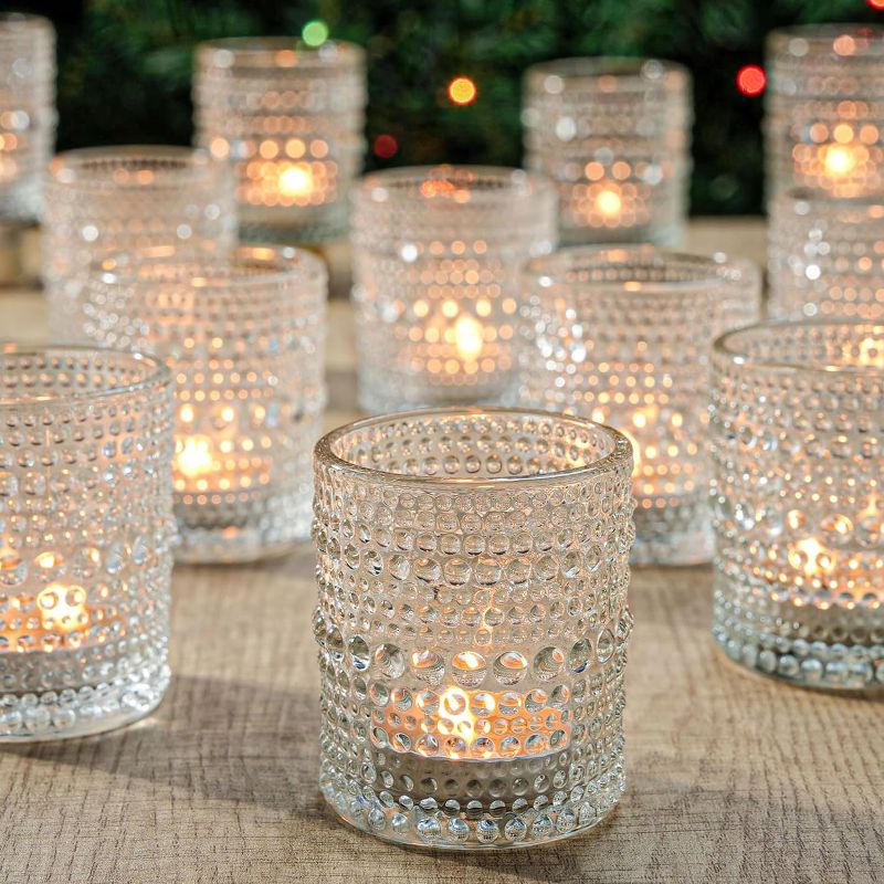 Photo 1 of 36 Pcs Votive Candle Holders for Table Centerpiece, DIY Wax Filling Clear Glass Tea Light Candle Holders Sets, Tealight Candle Holders for Wedding Decor Gift Home Decoration?Clear,36?