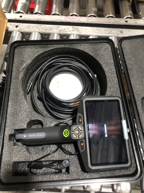 Photo 1 of Inspection Camera, Triple Lens Teslong Borescope with 6" IPS Split Screen, WiFi Endoscope Camera with Light IP67 Waterproof Flexible Cable Scope Camera for Automotive/Home/Wall/Pipe/Car (16.4ft)