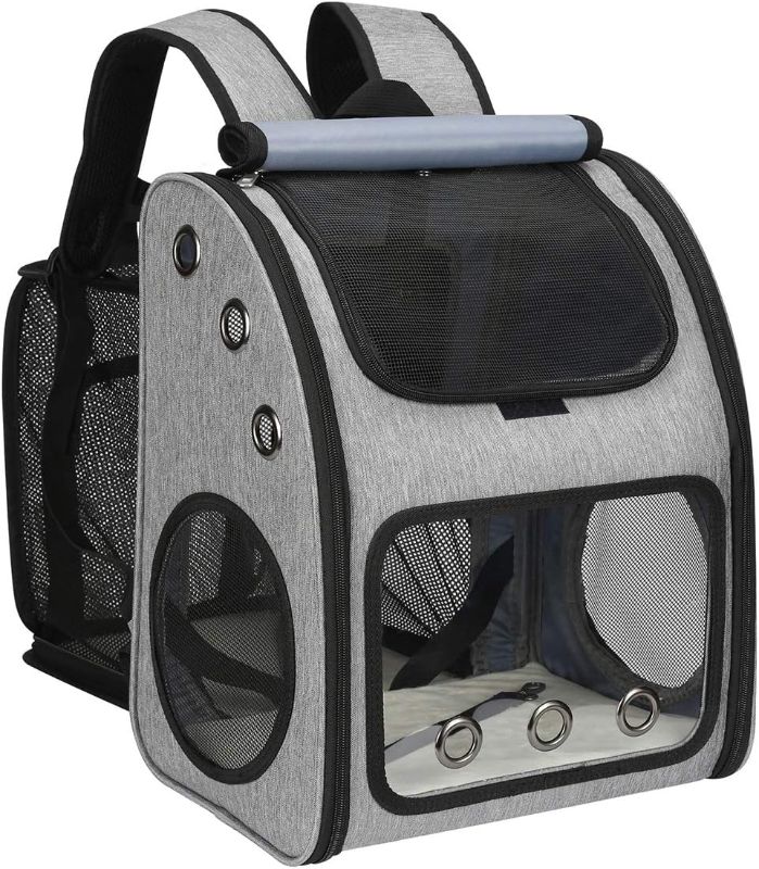 Photo 1 of  Expandable Pet Carrier Backpack for Cats, Dogs and Small Animals, Portable Pet Travel Carrier, Super Ventilated Design, Airline Approved, Ideal for...