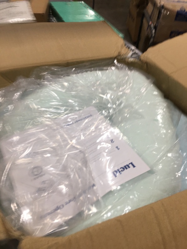 Photo 1 of LUCID 4 Inch Gel Memory Foam Mattress Topper, Ventilated Design, Ultra Plush, CertiPUR-US Certified, Queen, Blue Queen 4 Inch Topper Only