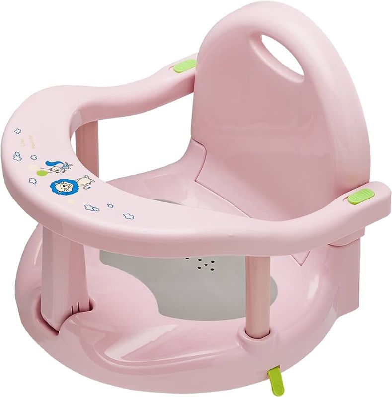 Photo 1 of Baby Bath Seat for Babies 6 to 18 Months / Non-Slip Infants Toddlers Taking Bath by Sitting in Bath Tub Chair 2022 Upgraded (PINK)