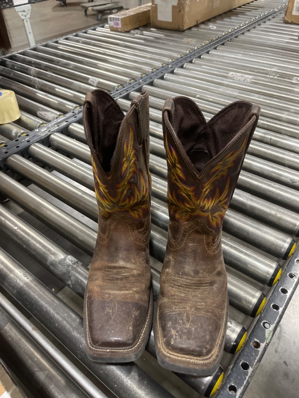 Photo 2 of  Men's Hybrid Roughstock Square Toe Western Boot 10 Fiery Brown Crunch/Western Blue --- SIZE 10