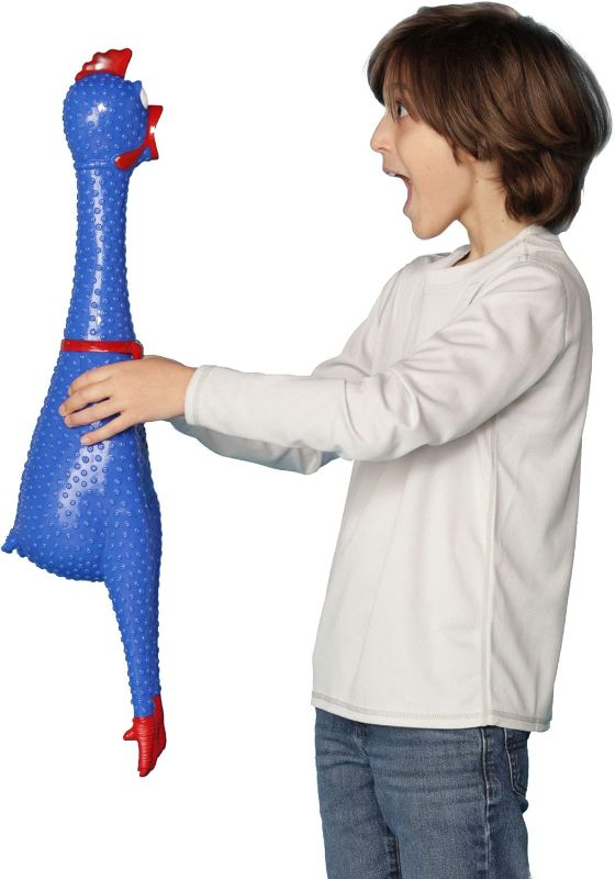 Photo 1 of Animolds Crazy Huge Rubber Chicken - 29 Inch Giant Screaming Noise Makers for Parties, Pranks, Practical Jokes - Squeaks Up to 45 Seconds - Squawking Novelty Gag Gift (Random Color)