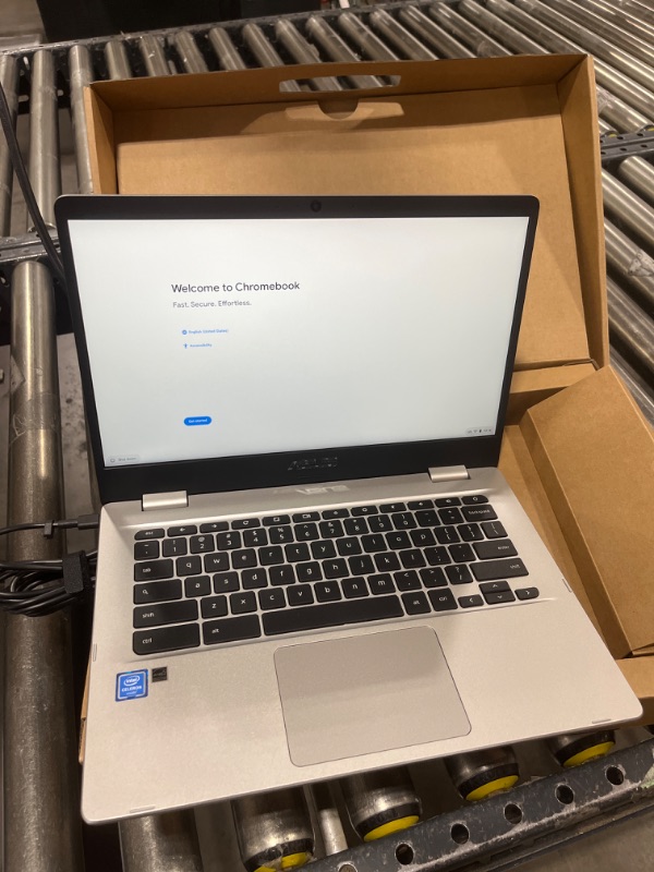 Photo 4 of ASUS C424MA-AS48F Chromebook C424, 14.0" 180 Degree FHD NanoEdge Display, Intel Dual Core Celeron Processor, 4GB LPDDR4 RAM, 128GB Storage, Silver Color, C424MA-AS48F Celeron | 4GB | 128GB