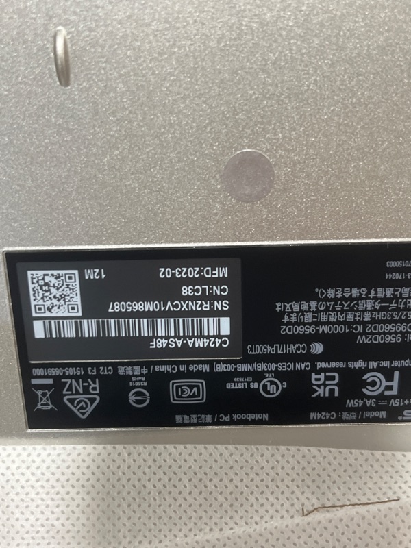 Photo 1 of ASUS C424MA-AS48F Chromebook C424, 14.0" 180 Degree FHD NanoEdge Display, Intel Dual Core Celeron Processor, 4GB LPDDR4 RAM, 128GB Storage, Silver Color, C424MA-AS48F Celeron | 4GB | 128GB
