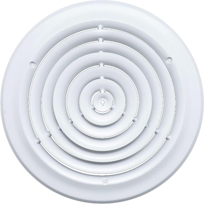 Photo 1 of 12" [Neck Size] Steel Round Air Supply Diffuser for Ceiling - White - Outer Dimension: 15-15/16"